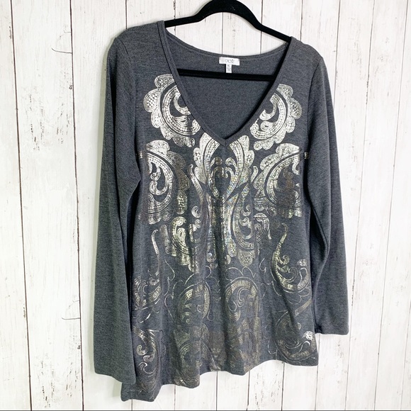 CACHE Metallic Long Sleeve Shirt XL - Picture 7 of 8